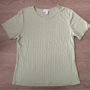 Vintage America Light Green Ribbed Short Sleeve Size L